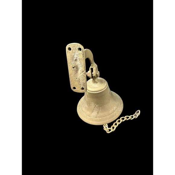 Solid Brass Wall Hanging Dinner School Bell Flared 3.75" diameter Vintage - Picture 2 of 8